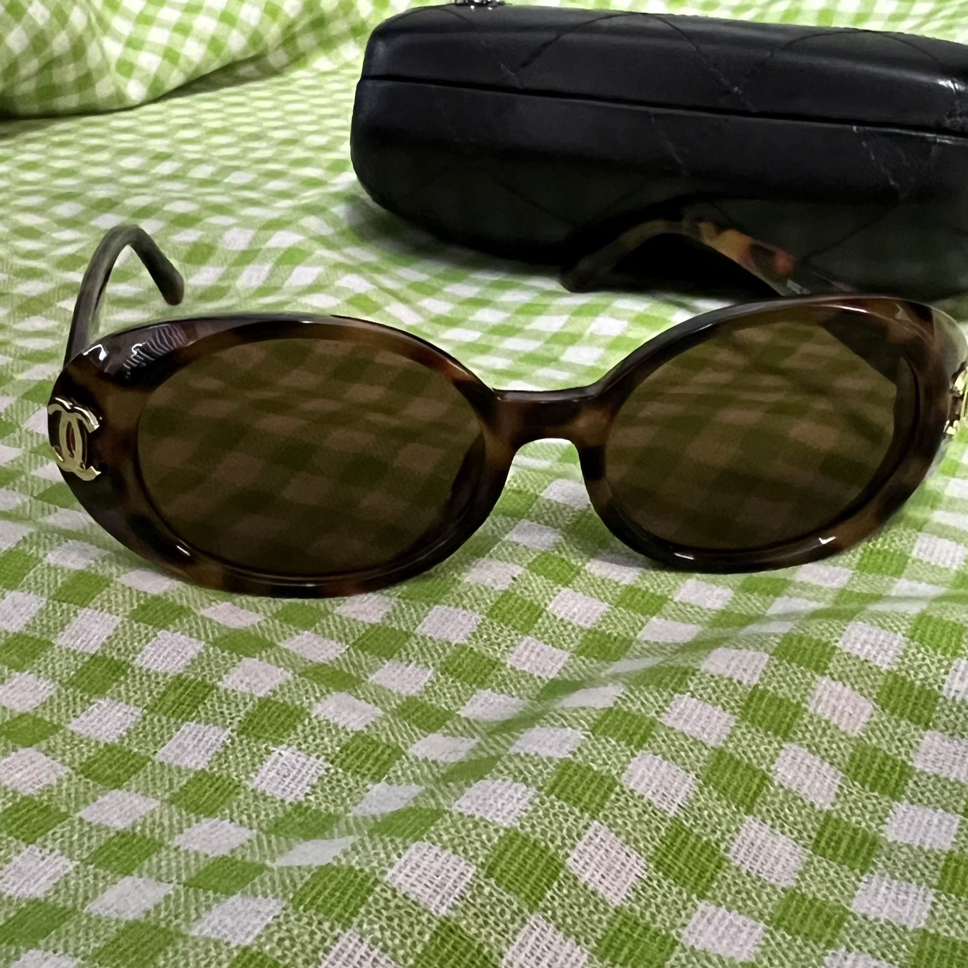 Chanel Irregular Frame Side Logo Sunglasses For Women Brown