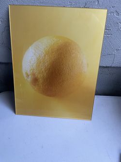 Lemon art print on glass