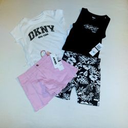 DKNY Girls Toddler 4pc Short Set - 5T 