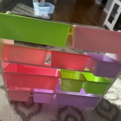 White wood Kids Toy Storage Organizer 