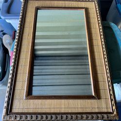 Vintage Wicker Rattan Large Mirror