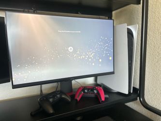 PS5 Disc Edition Bundle + 144Hz Gaming Monitor + 2 Controllers