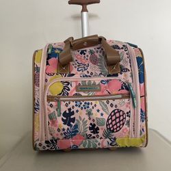 Lily Bloom Designer 15 Inch Carry On - Weekender Overnight Business Travel Luggage - Lightweight 2- Rolling Wheels Suitcase - Under Seat Rolling Bag