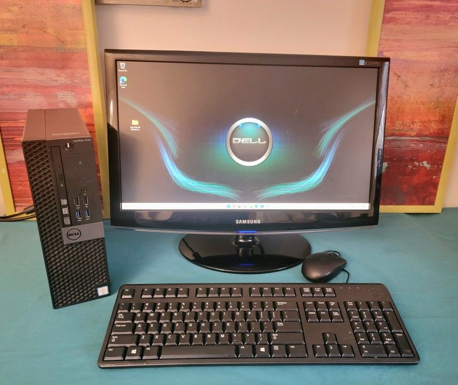 90 Day Warranty Dell Optiplex 7040 SFF, i7, Windows 10/ 11 Pro, 23" Monitor, Keyboard, Mouse