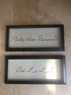 2 framed wall decor, new, never used! 21 inches by 9.60 in