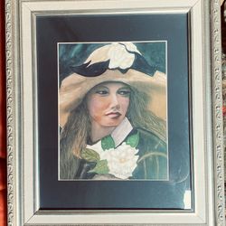 A Mary Lou Salazar,  Arizona Native Artist Beautiful  Framed Watercolor Print 