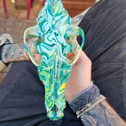 Painted Coyote Skull 