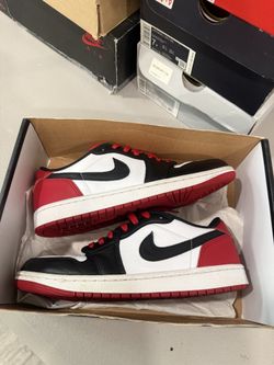 Jordan 1 low bred toe Sz 9
