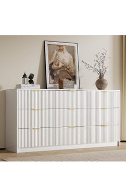 9 Drawer White Dresser for Bedroom,