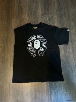black chrome bape shirt size: M