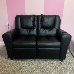 Mini Leather Black Couch