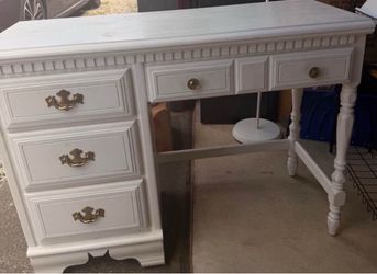White wooden desk
