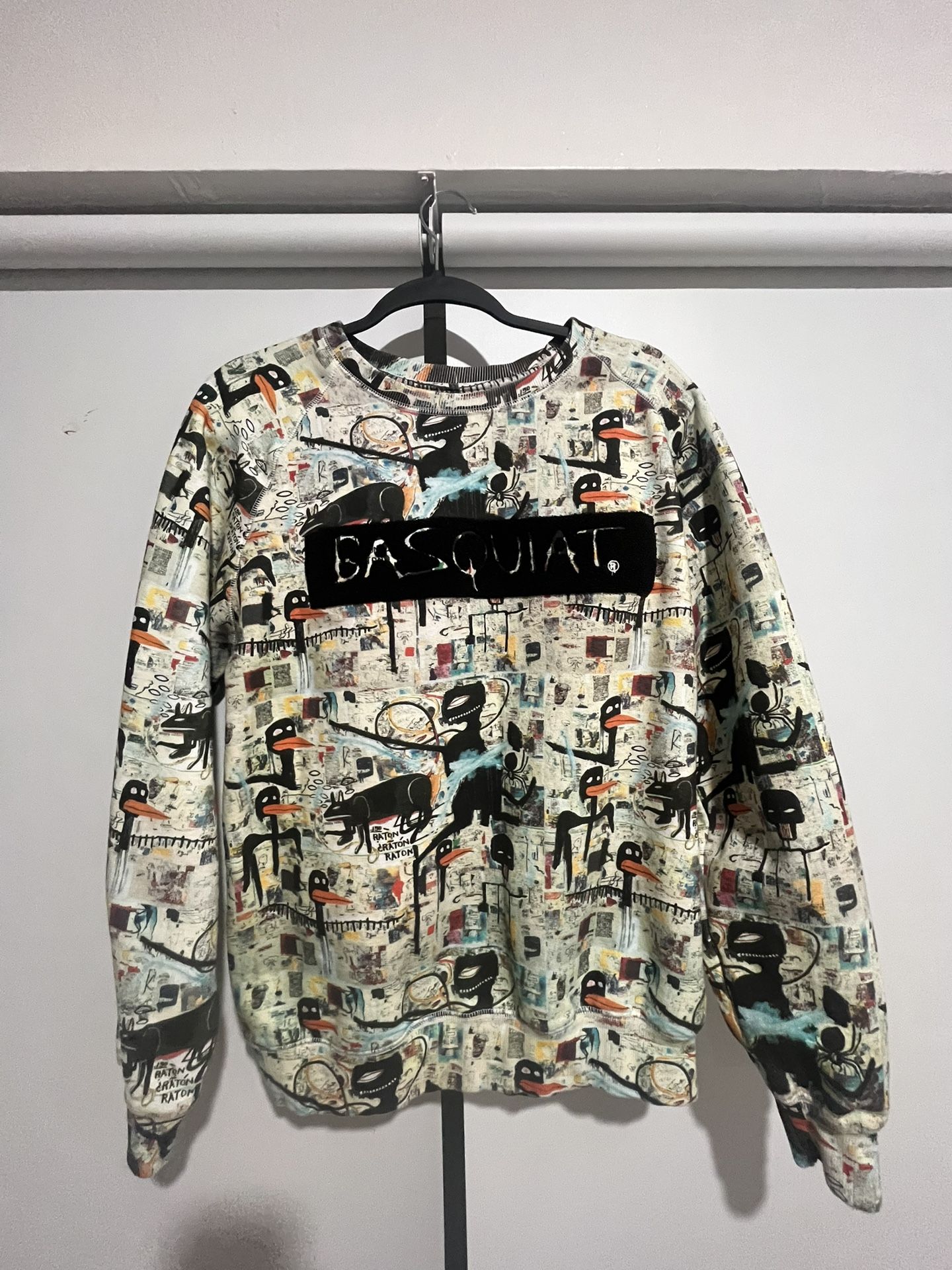 Vintage Basquiat x Eleven Paris All-Over Print Crewneck Sweatshirt Men’s XL - Excellent Condition