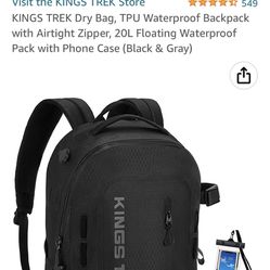 King Trek Dry Bag, TPU Waterproof Backpack