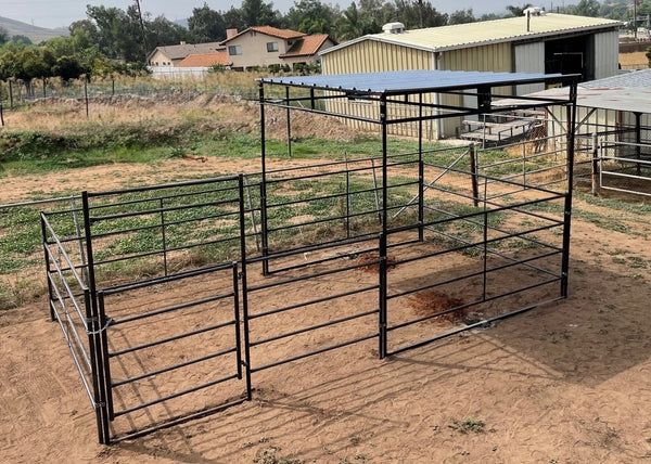10x20 Horse Stall With 10x10 Cover Shelter Corral Pen