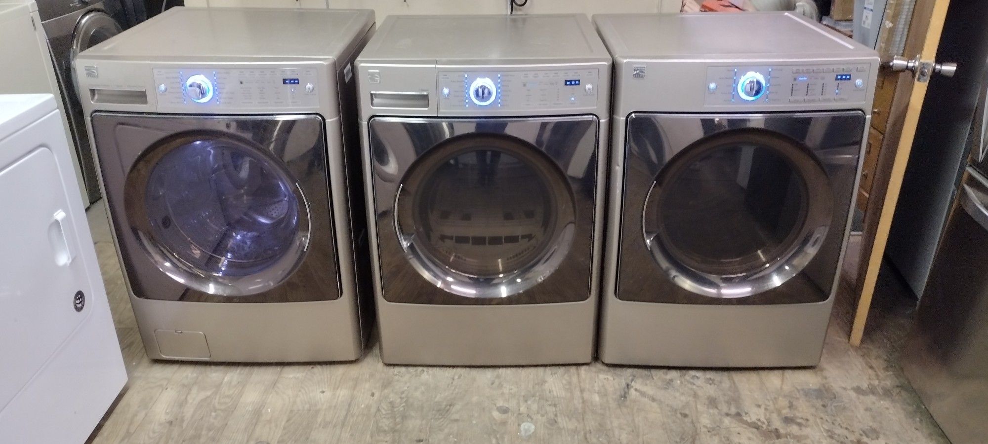 Kenmore Elite Tan FrontLoad Washer & Electric Set Only Left Stackable