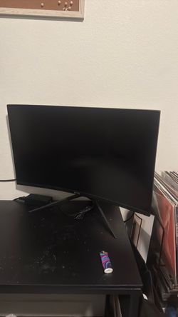 Desk and monitor