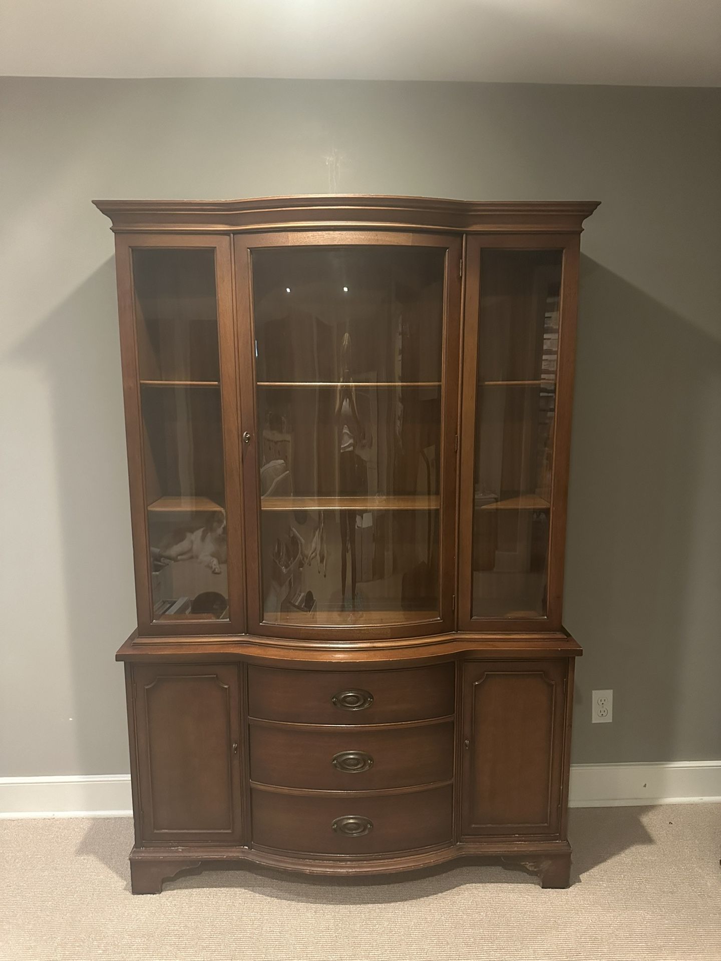 Vintage Solid Wood China Cabinet / Hutch