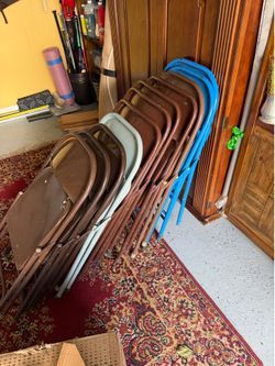Folding metal chairs