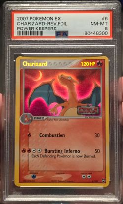 2007 Charizard 6/108 Power Keepers Reverse Holo Stamped PSA 8 NM-MT