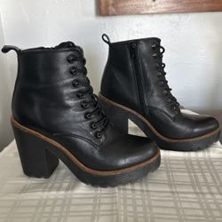 ALDO Black Leather  Ankle Boots , Size 7 