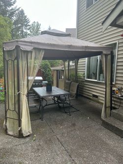 Allen + Roth 10x10 Gazebo + Optional Patio Dining Set