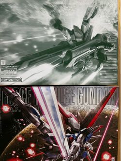 Built P-Bandai MG Force and Blast Impulse Gundams