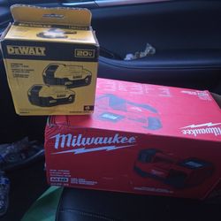 Brand New Dewalt Batteries And Milwaukee Inflator