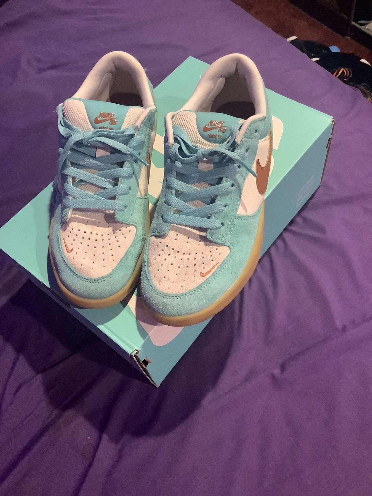 Nike, Sb Force 58, Green frost/Dark russet, Women’s size 8.5