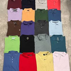 Wholesale Qty 60 Men’s Size Large Short Sleeve Casual Polo Shirts Various Color & Brands