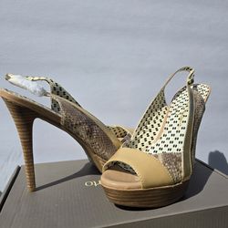 Jessica Simpson New, Natural/Snakeskin sz 8.5