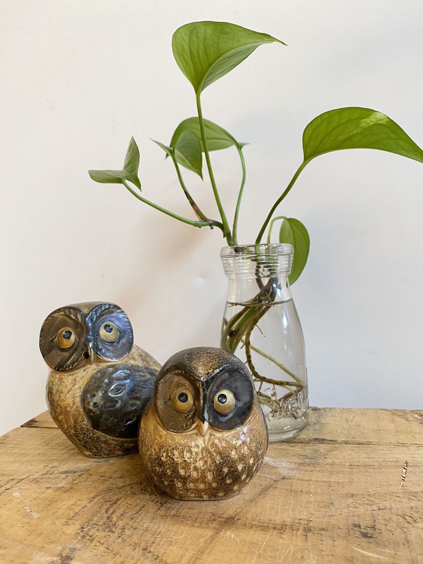 Vintage Mid Century Modern Ceramic Owls