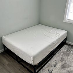 Full Sized Bed Frame + Foam Mattress 