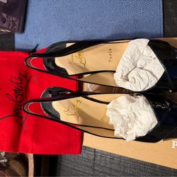 Christian Louboutin Black Patent Leather Soso Slingback