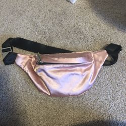 Pink satin fanny pack