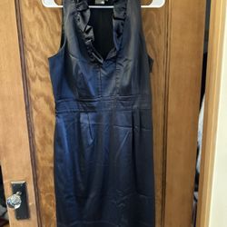 Gray Ruffled Vneck Dress