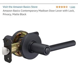 2 Amazon Basic Modern Black Door Handles 
