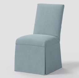 🪑 ThresholdTM Logan Traditional Slipcover Dining Chair – Classic Linen Seaglass