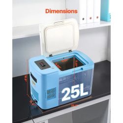 Ultra Low Temperature Freezer, 25 L, -40 °F to -123 °F Adjustable Temp Range, with Digital Display, 304 Stainless Steel Liner, Portable Low Temperatur