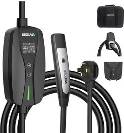 Level 2 EV Charger for Tesla, 32Amp 240V 7.68kW NACS EV Chargers, NEMA 14-50 Plug, Adjustable Current, Timing Delay 25FT Portable Electric Car Charger