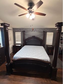Cal king bed set (mattress not included)