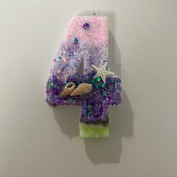 4 Birthday Candle - Beach Mermaid Theme