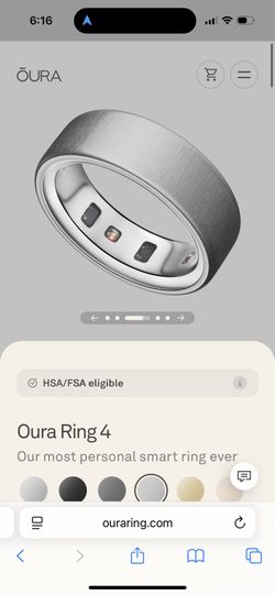 Oura Ring Gen 3 – Brushed Silver, Size 9 – Like New, Minimal Use