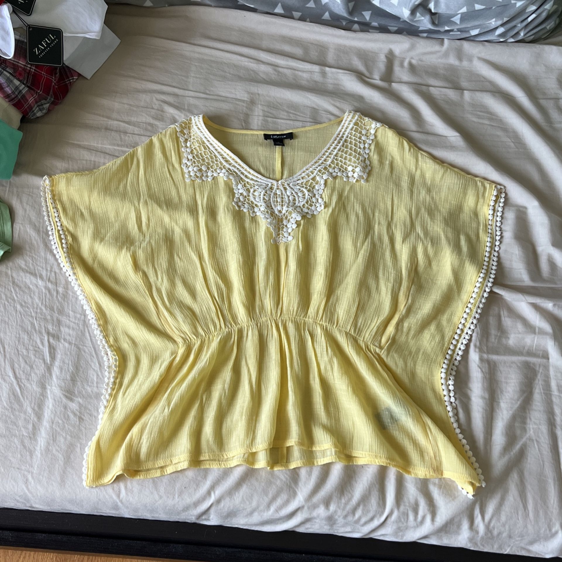 Iz Byer Sheer Poncho Top