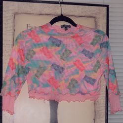 🍬 Gummy Bear Mesh Two-Piece Set (Top + Skirt)