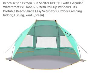 NEW BEACH TENT FOR 3 PERSON SUN SHELTER UPF 50+