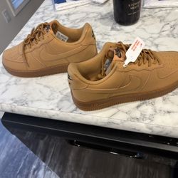 Nike AF1 Wheat (8/9.5/10) Brown Air Force Ones New Without Box 