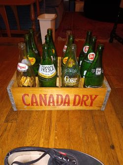 Vintage Beverage Crate With Bottles