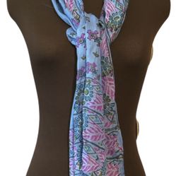 Scarf ~ Purple Blue Green Silk Preowned Exc