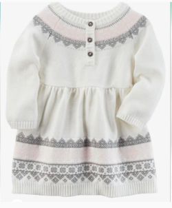 Baby Girl Fair Isle Sweater Dress